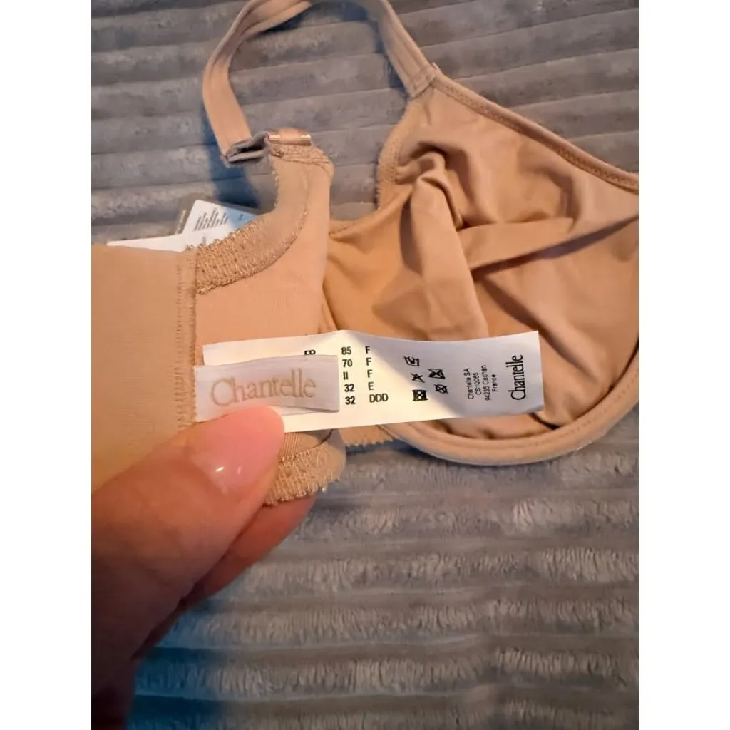 NEW Chantelle 32DDD Magnifique Seamless Unlined Underwire Minimizer Bra Nude - Image 2