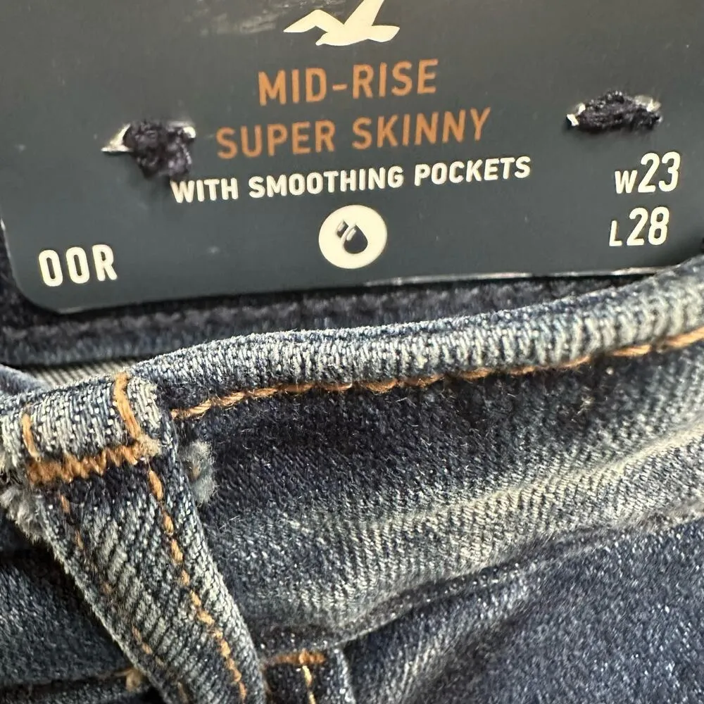 New Mid-Rise Super Skinny Hollister Jeans sz 00R - Image 7