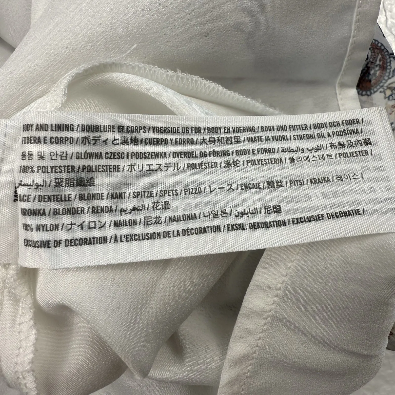 Hollister Boho Peasant Blouse Top Sheer Floral Long Sleeve Top Size Large Lace - Image 4