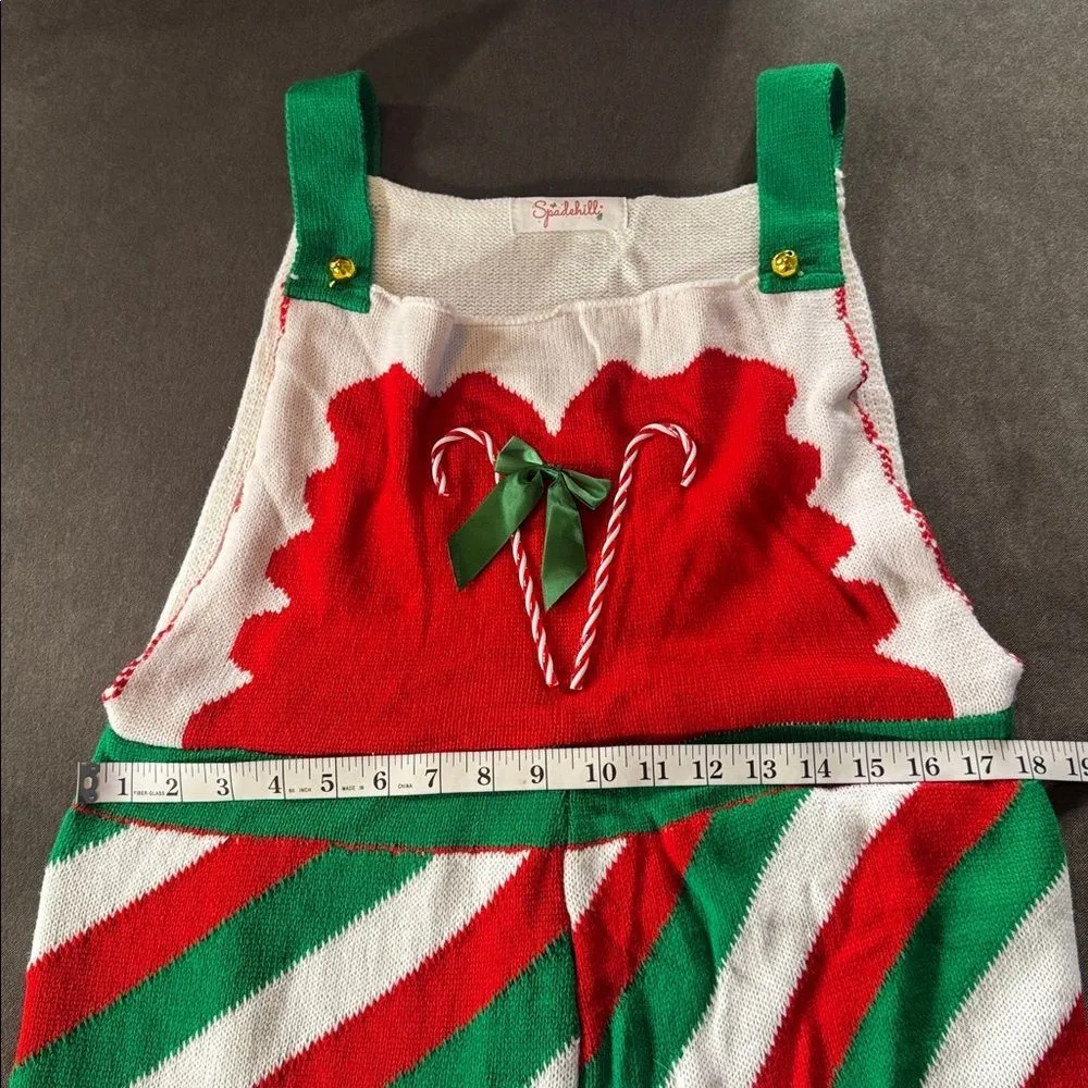 Women’s Spadehill Festive Striped One Piece Sweater Jumpsuit Candy Cane Size L Red Size L - Image 11