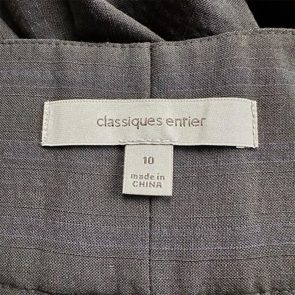 Classiques Entier Women's Size 10 Black Navy Striped Dress Pants Business Wool - Image 4