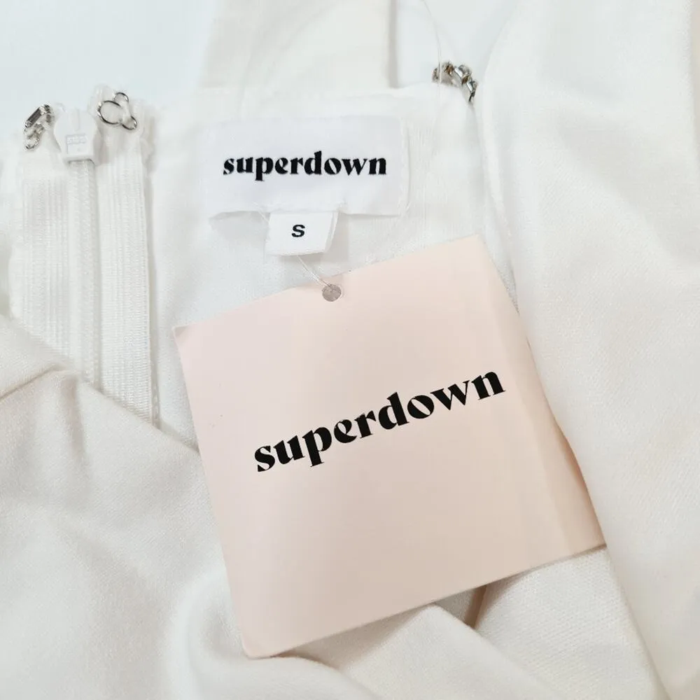 Superdown Tiasha Asymmetrical Jumpsuit in White Small - Image 7