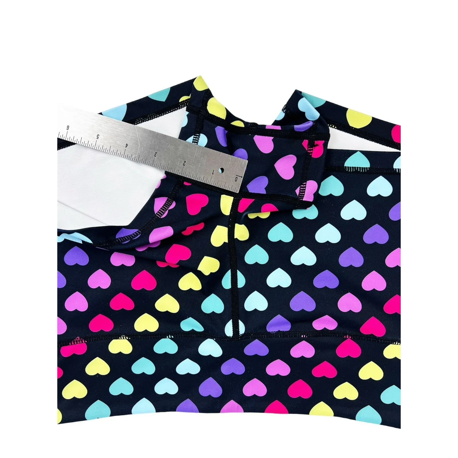 Wodbottom Black Rainbow Hearts Shorts 2.5" CrossFit Size Medium - Image 3