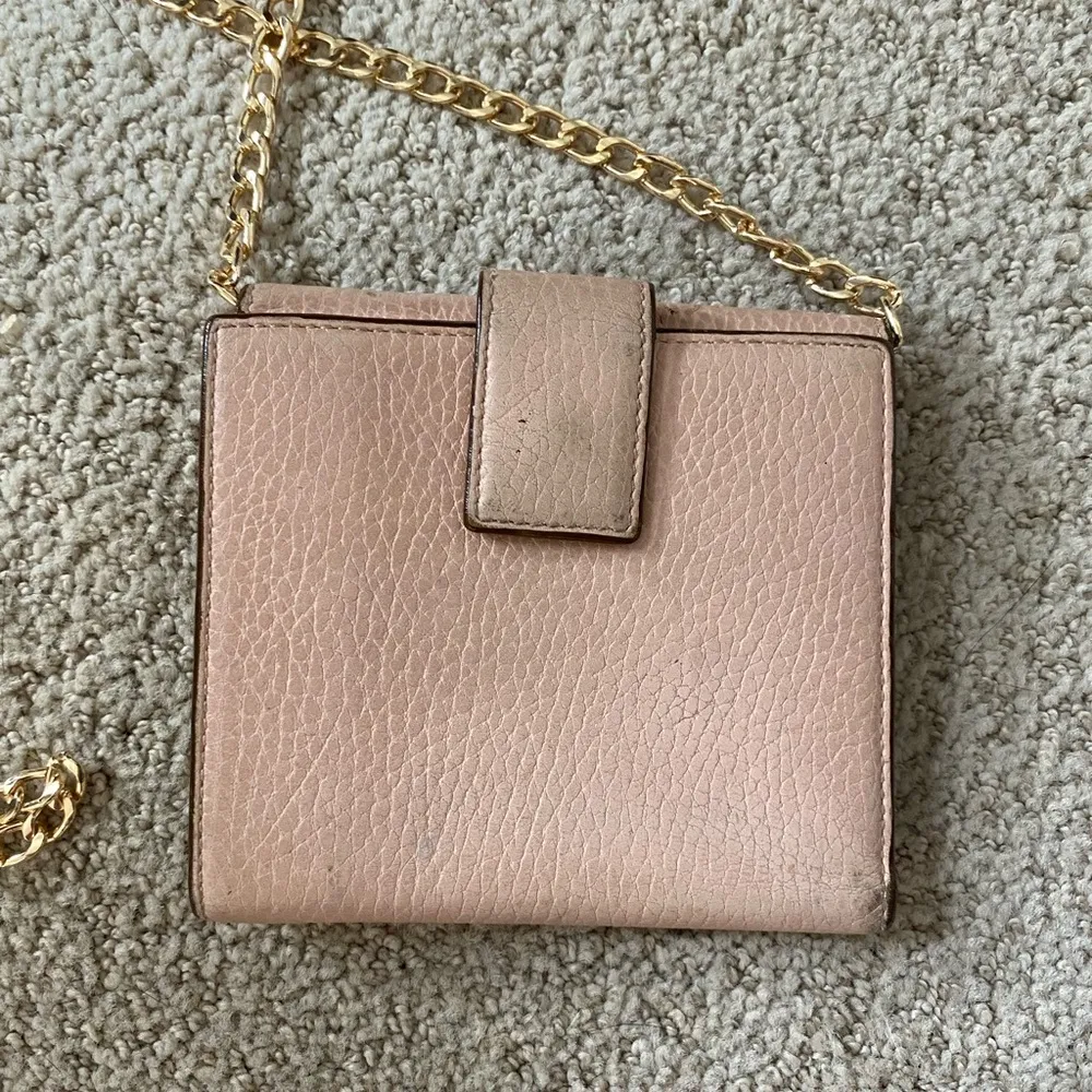 Authentic Gucci Marmont French flap bifold wallet on chain pink gold - Image 3