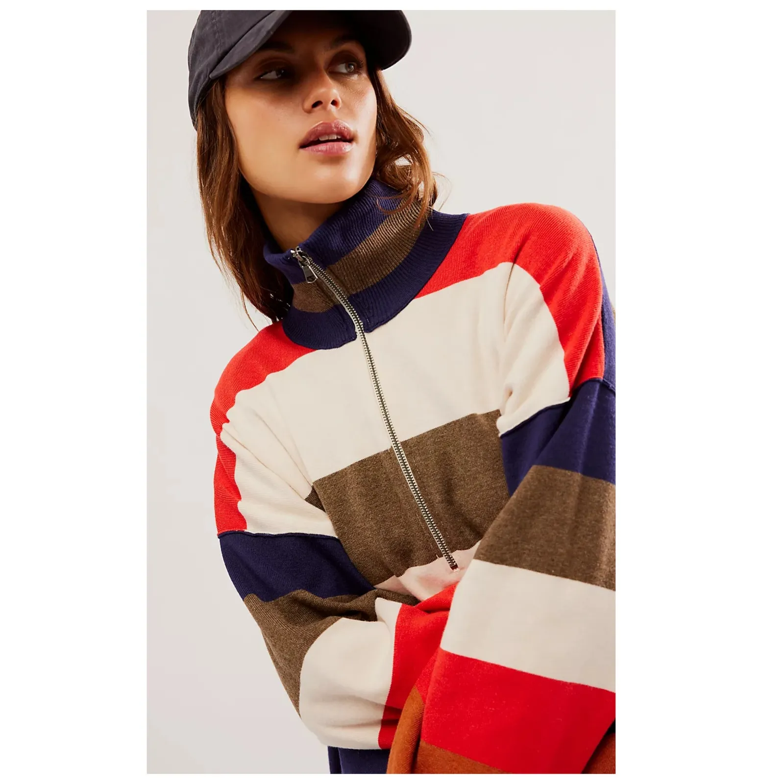 Free People Coastal Stripe Pullover Size Medium - Image 4