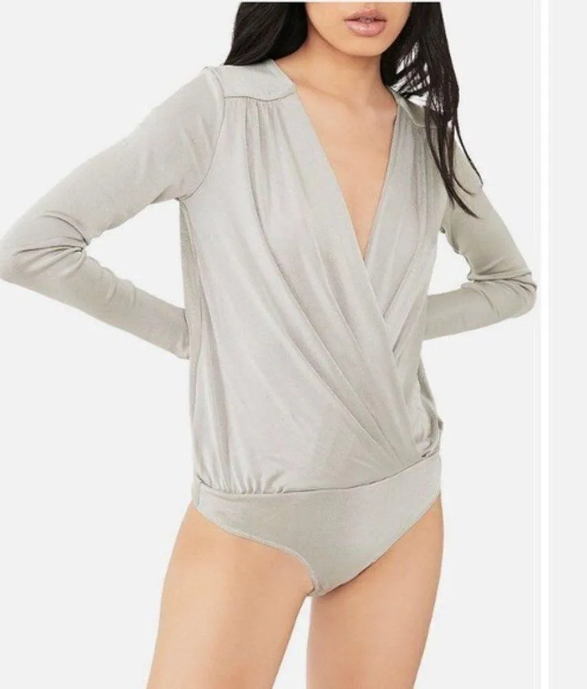 Free People Intimately Free Turnt Crossover thong Bodysuit Oxide Large - Image 3