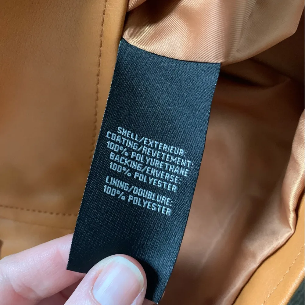 NWT Bagatelle Collection Tan Faux Leather Jacket L - Image 7