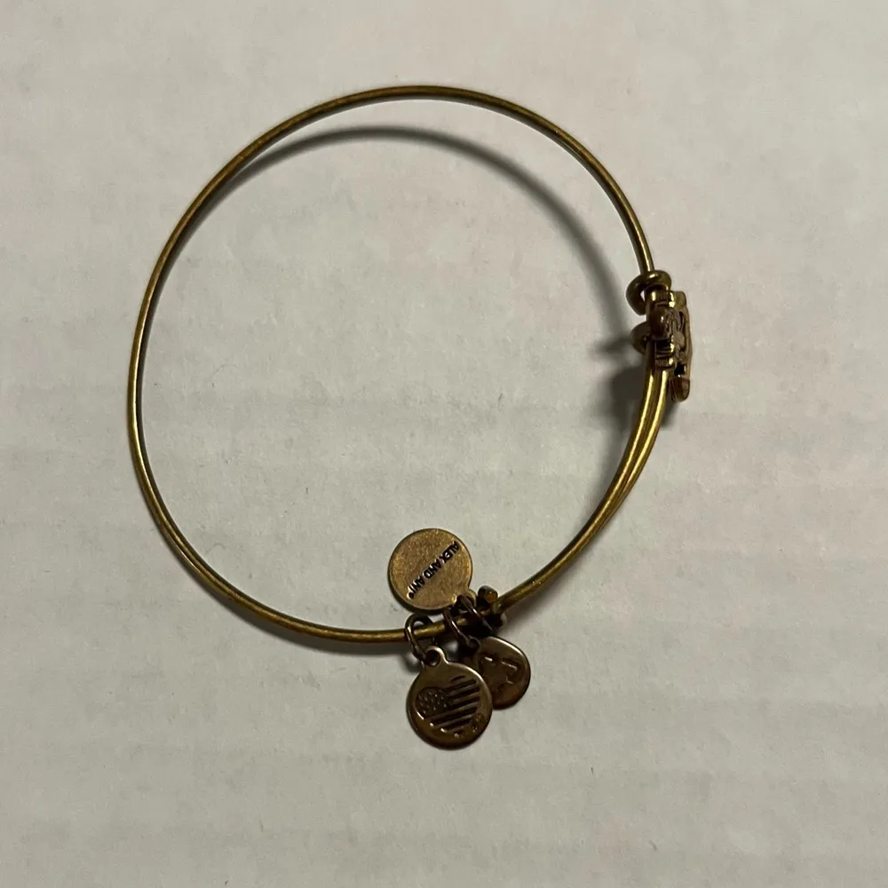 Alex and Ani Anchor Bangle Adjustable in Gold Color GUC - Image 7