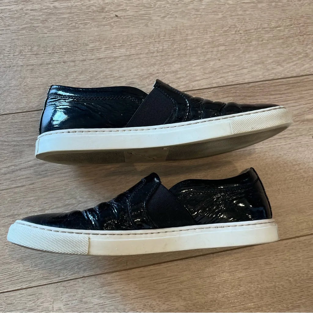 Lanvin Women’s Black Patent Leather Sneaker Loafers Slip On Size 37/6 US - Image 3