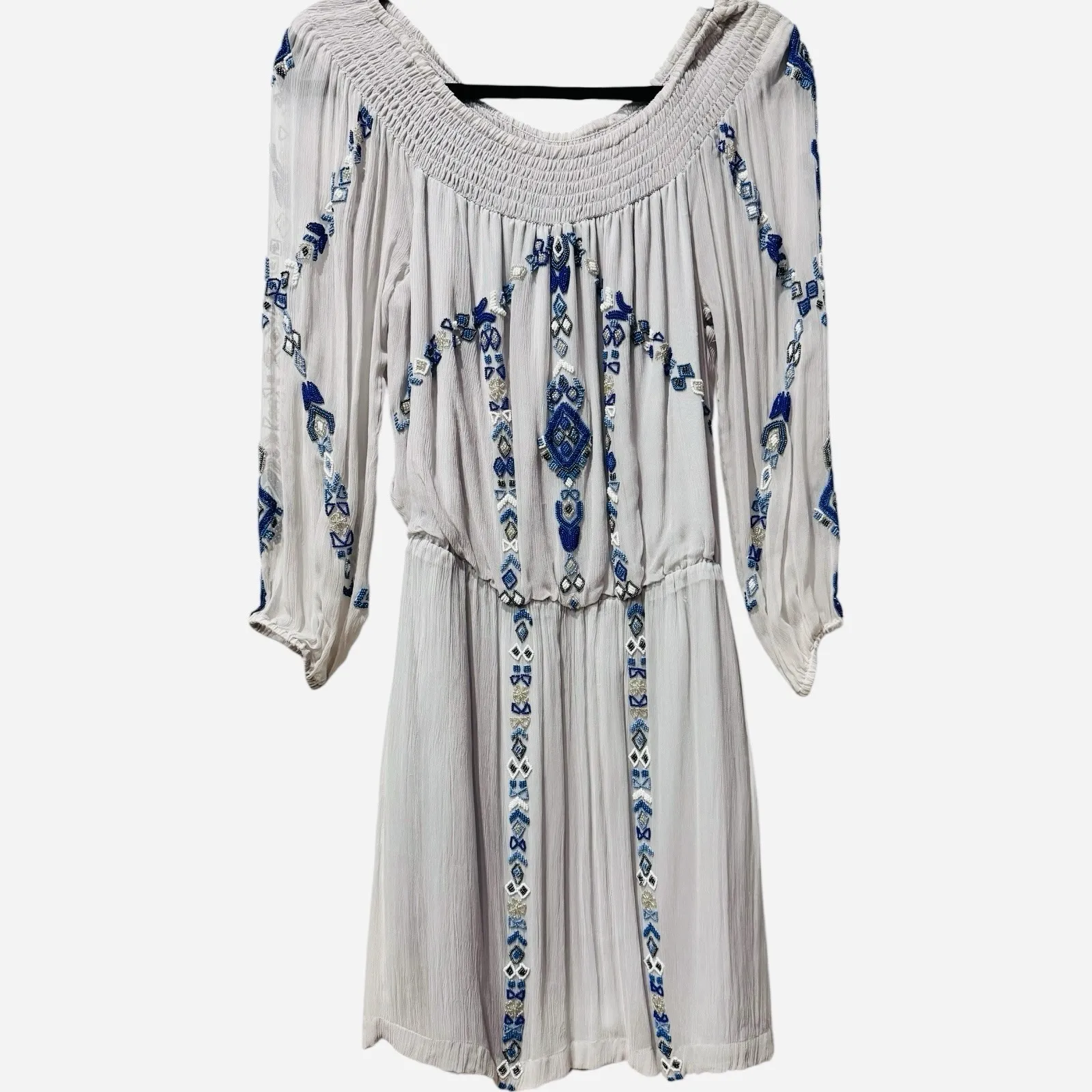 NWT Parker Hand Beaded Boho Off The Shoulder Dress Ethereal Embellished Med $508 - Image 3