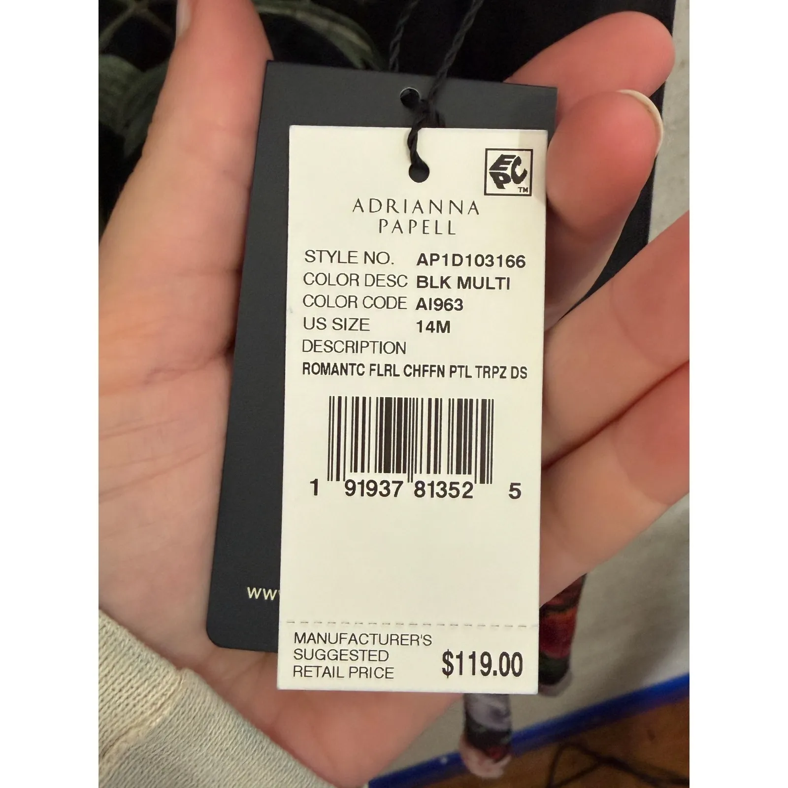 Adrianna Papell NWT Romantic Floral Chiffon Party Cocktail Trapeze Dress Size 14 - Image 4