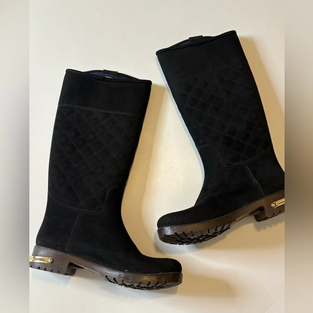 Ulan Rainy Steps Jessie Black Quilted Rain Boots Size 9 - Image 2