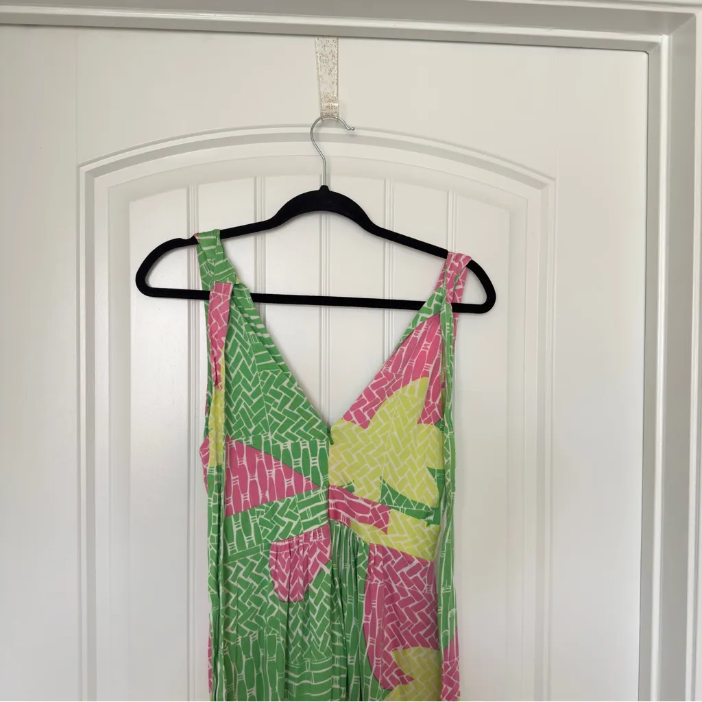 Lilly Pulitzer Small Preppy Strawberry Basket Halter Maxi Silk Cotton Dress - Image 3