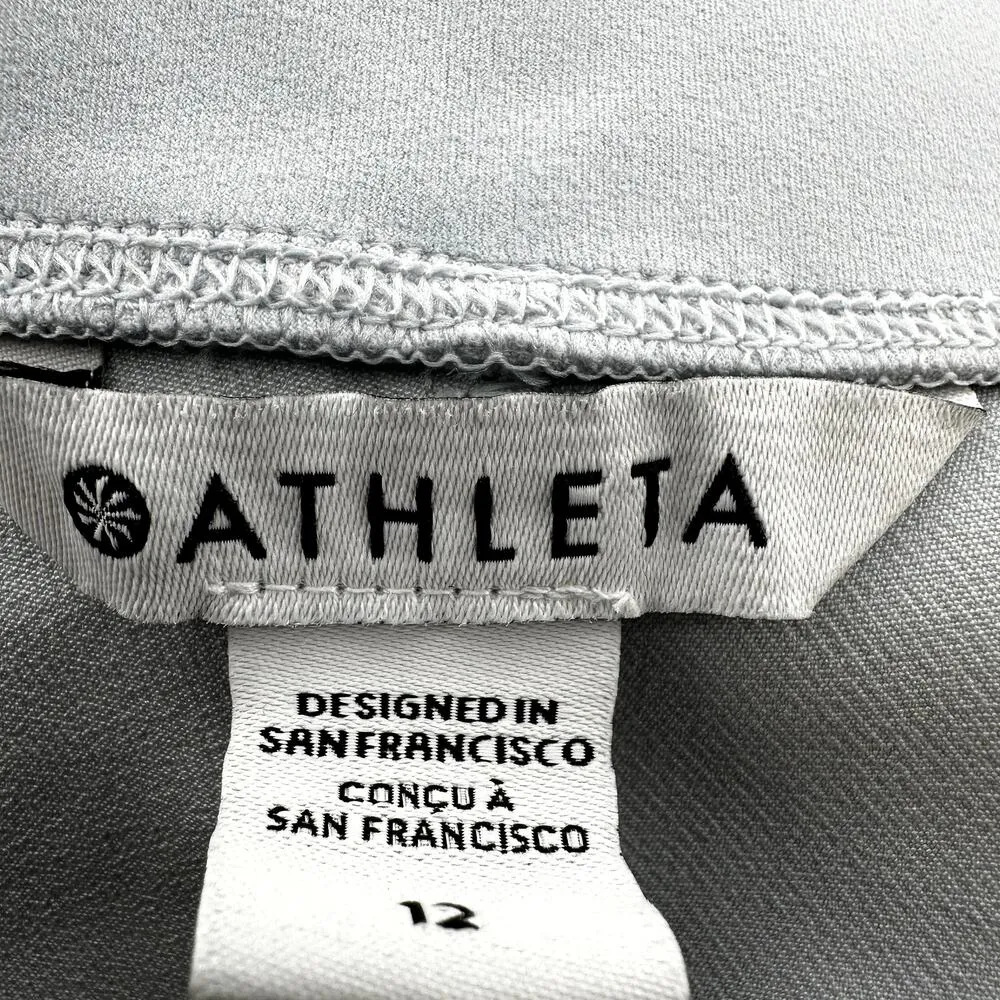 Athleta Endless High Rise Pants Cropped High Rise Straight Leg Snowfall Blue 12 - Image 3