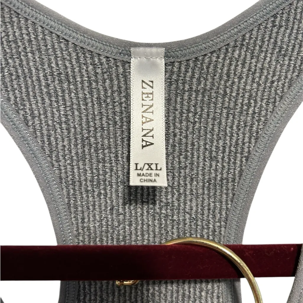New 2 Zenana Ribbed Racerback V Neck Bra L/XL - Image 3