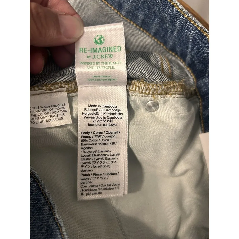 New J. Crew Demi Boot Crop Denim Jeans Women’s Size 30 Whiskered Medium Wash - Image 8