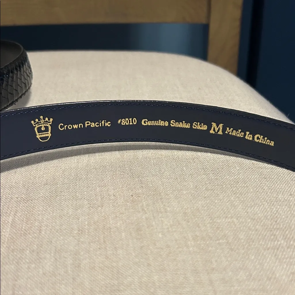 Vintage Crown Pacific Snake Skin Belts Black - Image 2