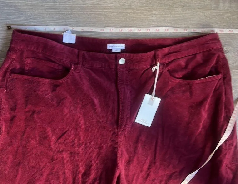 NEW Good American Plus Good Classic Corduroy Slim Straight Leg Pants - Image 7