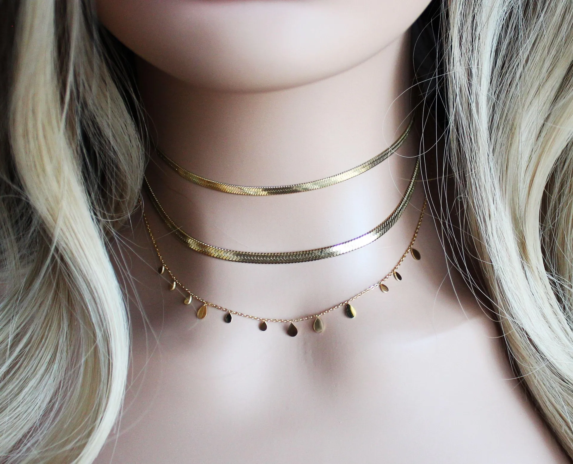 Necklace set of 3 Gold - Image 3