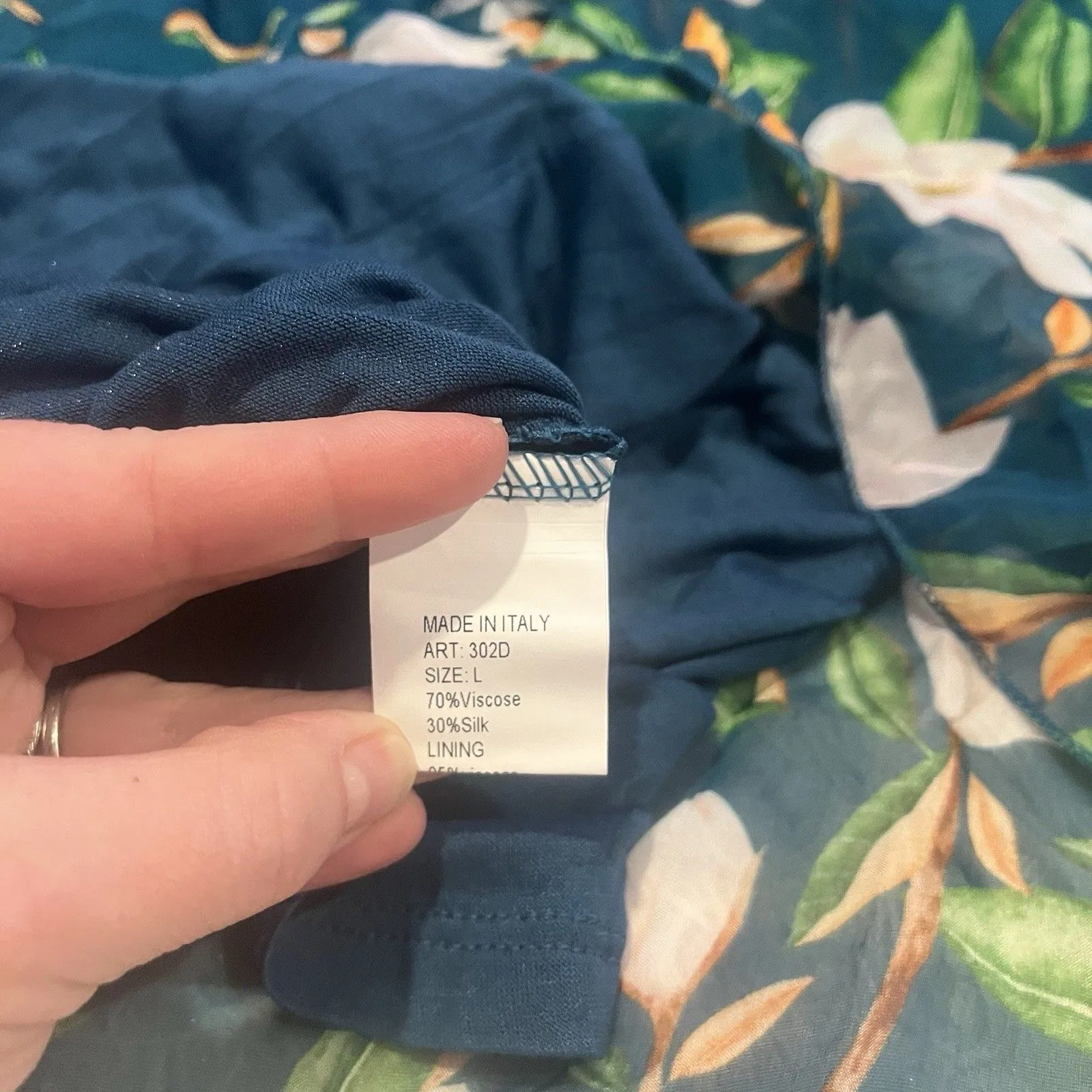 NWT Elena Baldi Italy Silk Viscose Floral Tropical Maxi Skirt Boho Chic Sz L Size L - Image 5