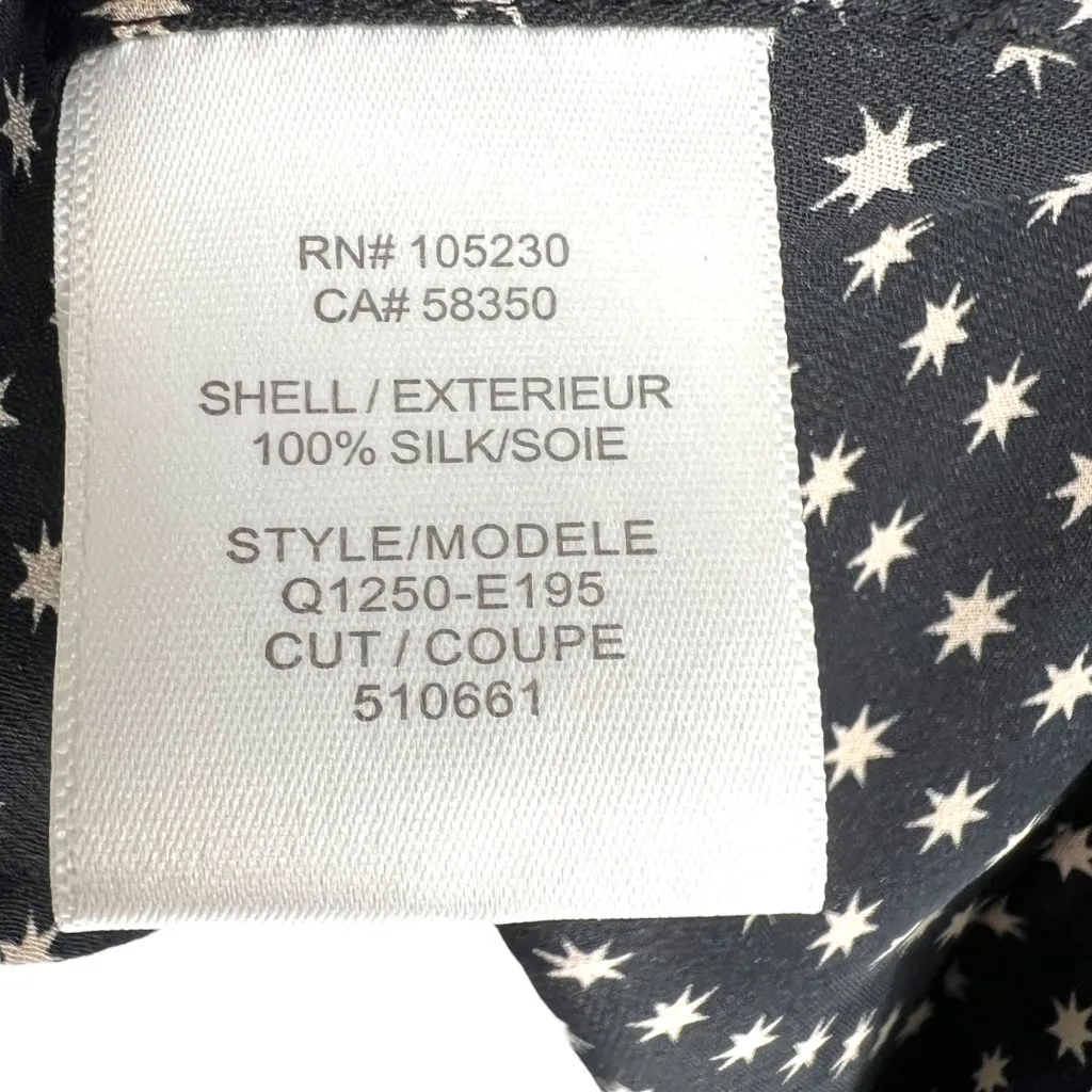 Equipment Silk Star Black White Button-Down Blouse Size Large - Image 13