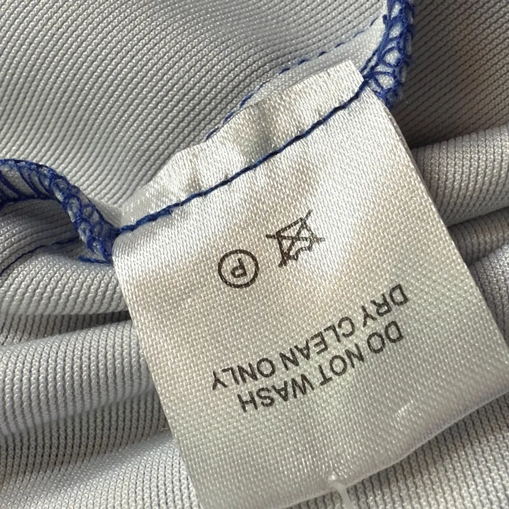 Tyler Boe Dana Velvet Patterned Sapphire Combo Midi Pencil Dress NEW W2014 Sz L Blue Size L - Image 11