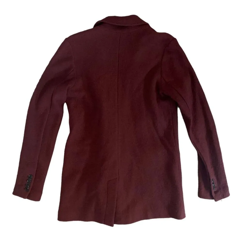 Rachel Zoe burnt orange wool pea coat woman’s size xs - Image 4