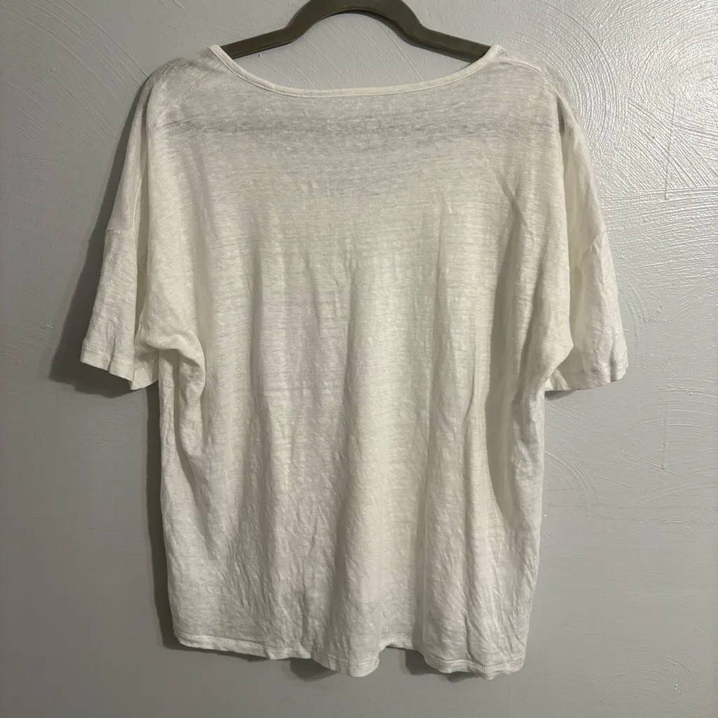 J. Crew Women’s White Linen TShirt | Tee | Knit Goods | Linen Yarns | Basics XS - Image 4