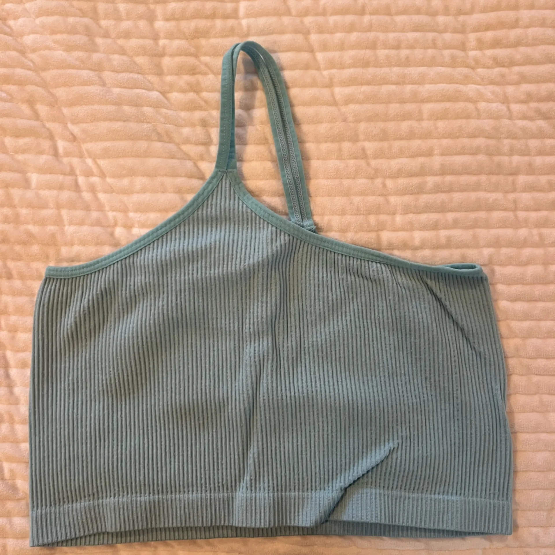 Ribbed blue Strapless Top Size M - Image 2
