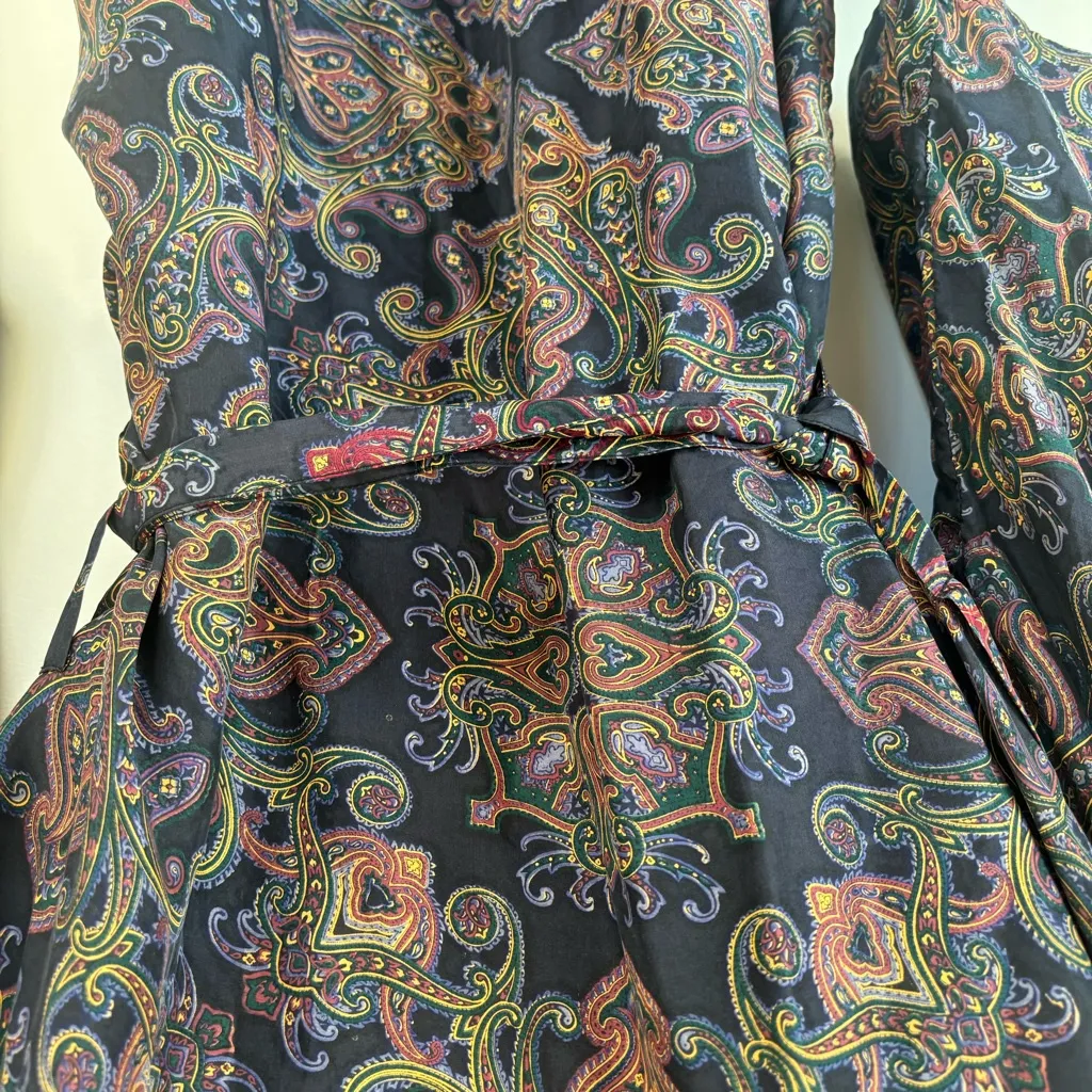 Christian Dior Vintage 100% Silk Robe Paisley Victorian Romantic Luxury Designer - Image 9