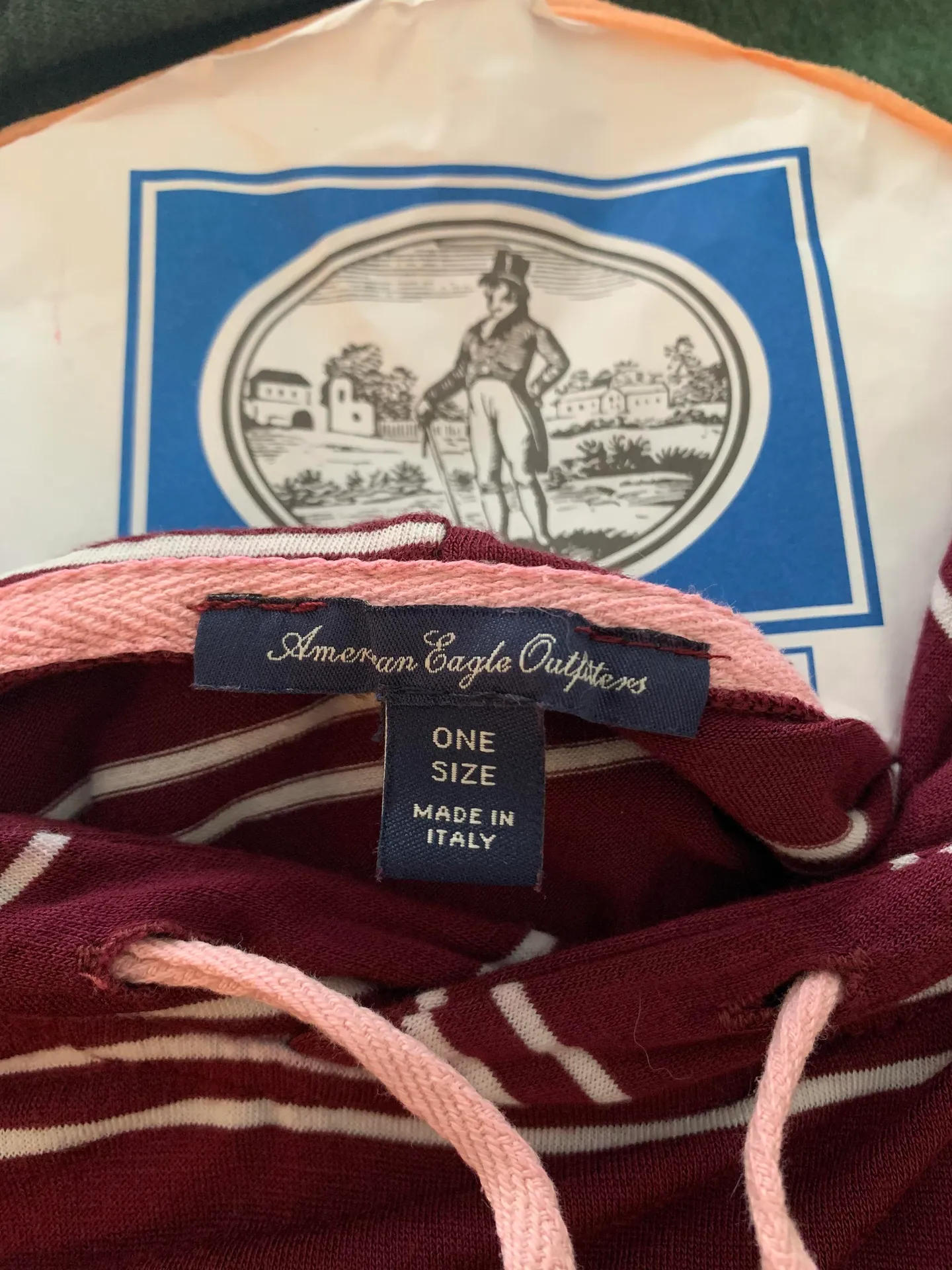 American Eagle Striped Pullover Hoodie - Image 2