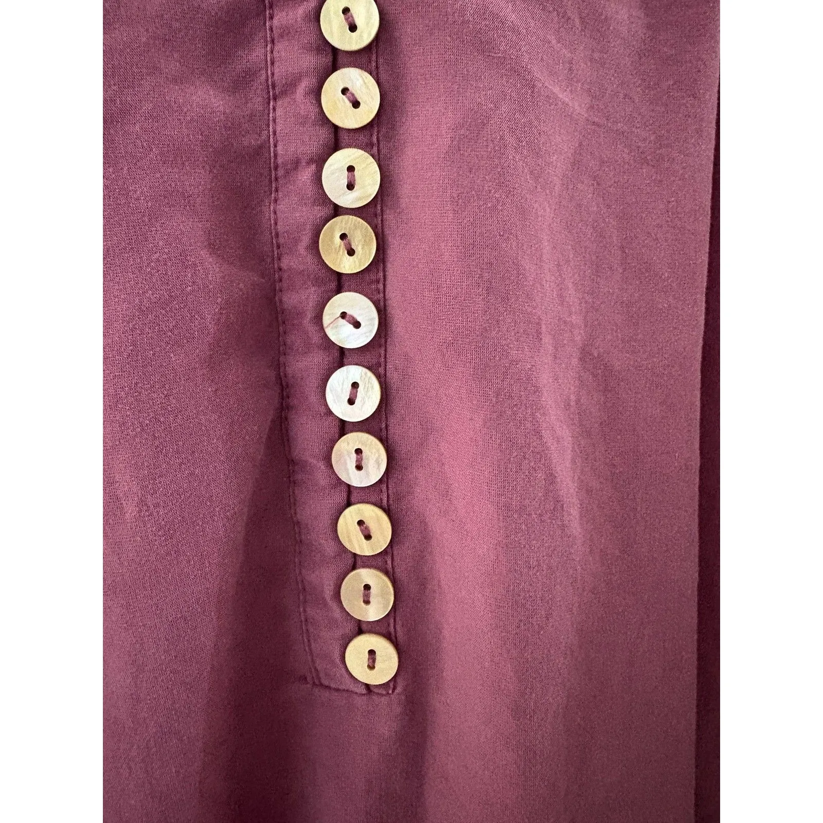 Soft Surroundings Blouse Womens Small Purple Linen Blend Silky Lightweight - Image 5