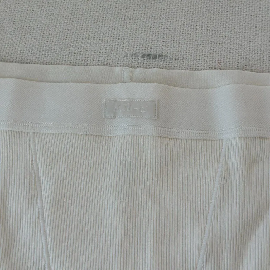 Skims Cotton Rib Boxer in Marble, Size Large - Image 3