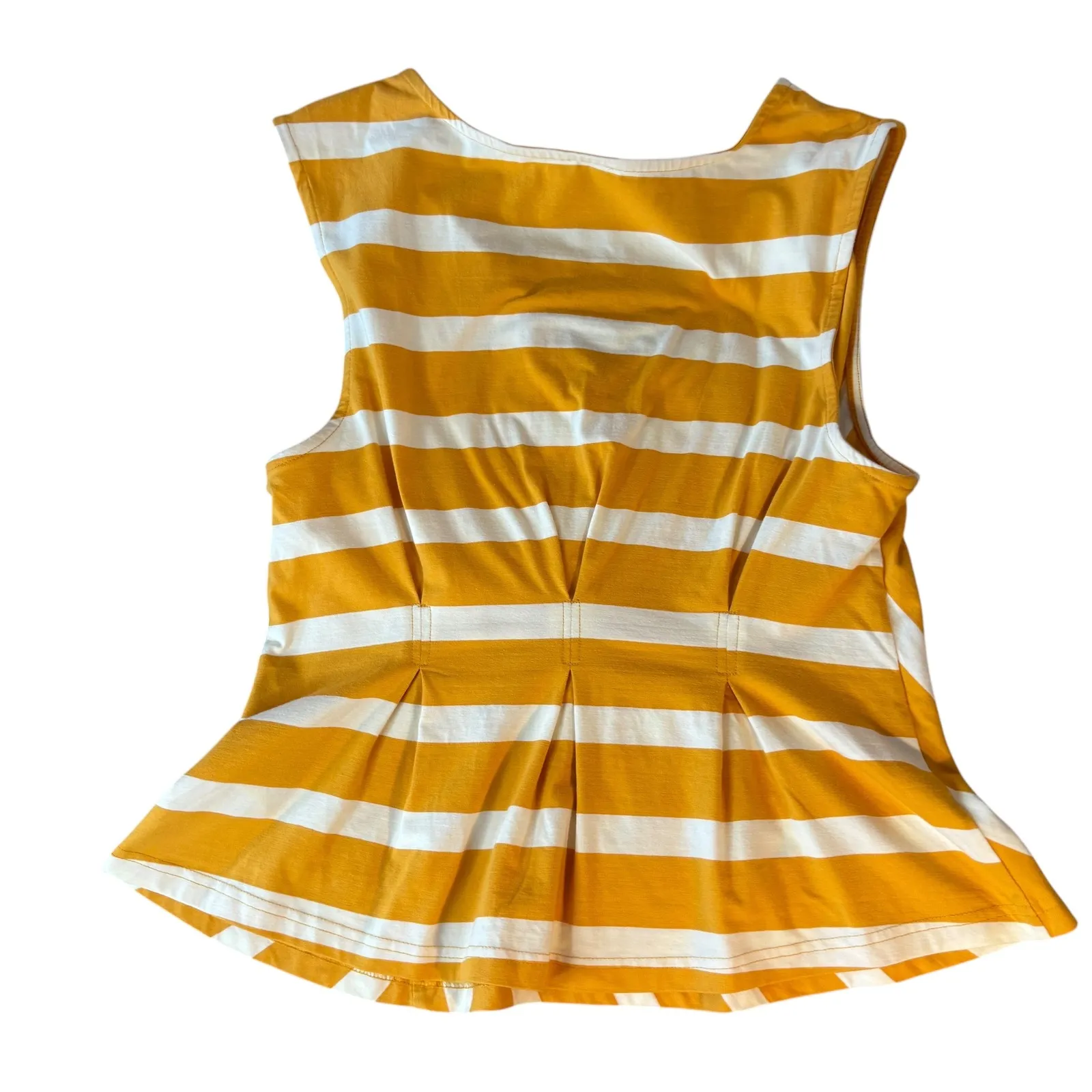 Anthropologie Maeve yellow and cream striped sleeveless corset. Size small. NWOT - Image 4
