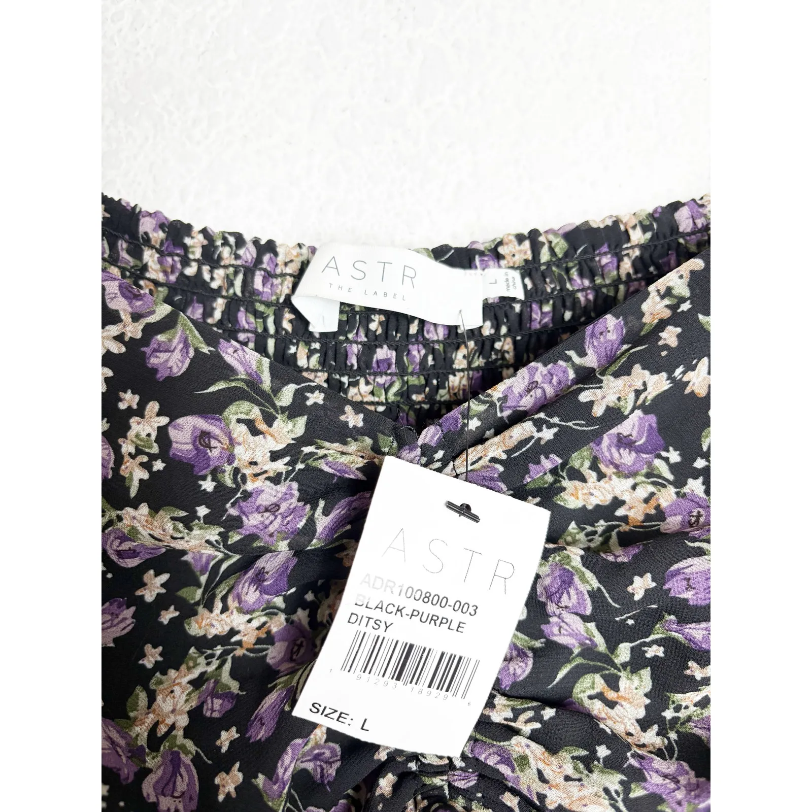 NWT ASTR The Label Sweetheart Cut Out Dress Large Floral Ruched Asymmetric Hem - Image 6