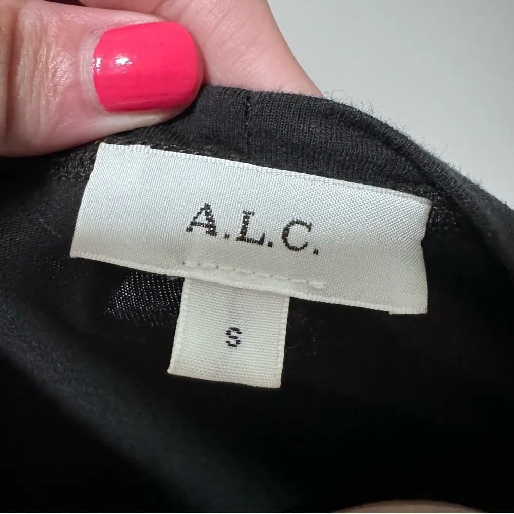 A. L. C. Kati Twisted Puff Sleeve Short Sleeve Top Black Small - Image 10