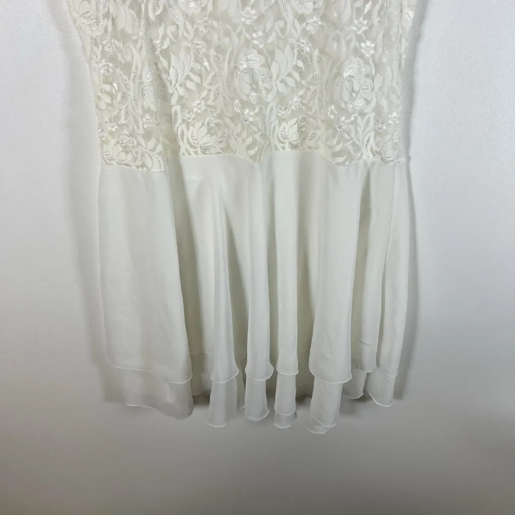 VTG Victoria’s Secret Womens Lace Slip Dress Medium White Y2K Nightgown Milkmade - Image 3