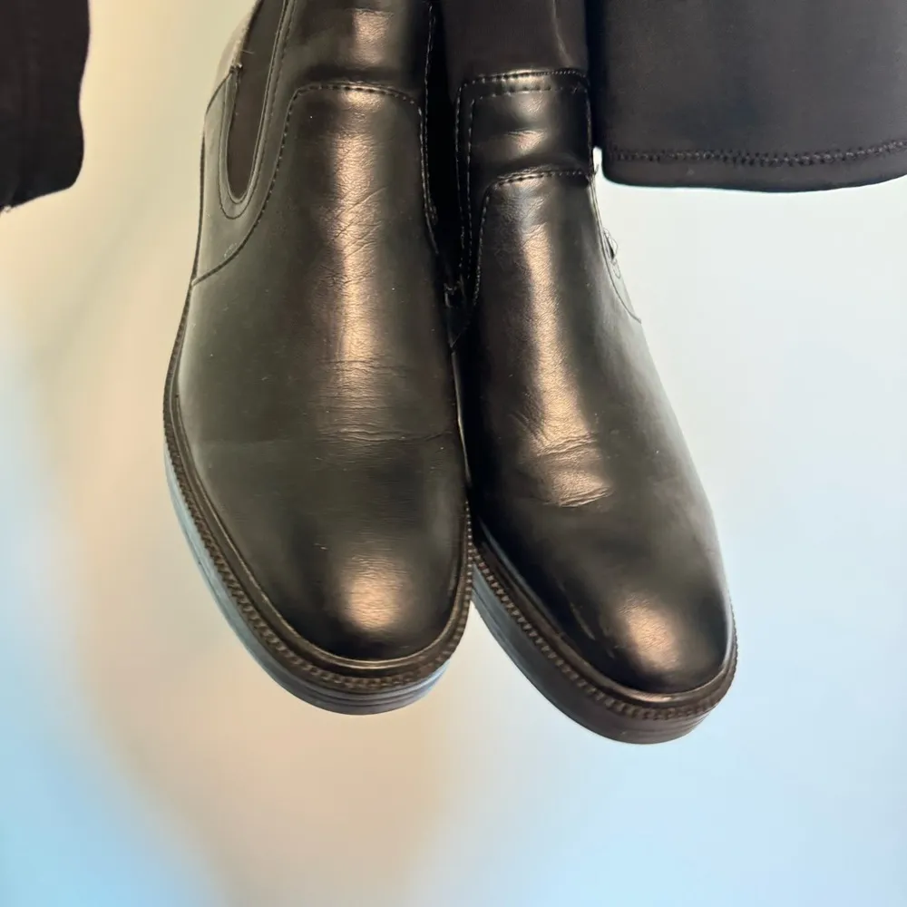 Zara Over The Knee Stretch Top Leather Boots Black Size 40 - Image 5