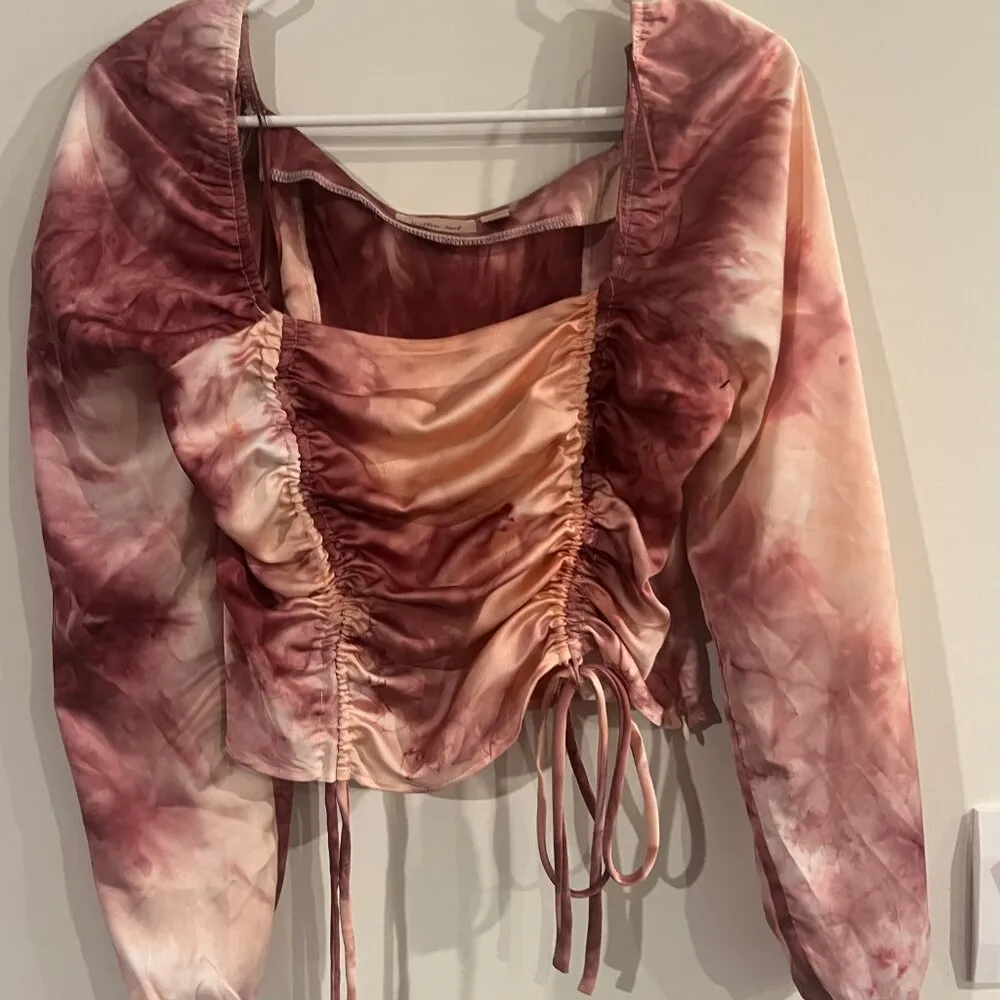 Willow & Root Satin Tie Dye Top size xs - Image 3