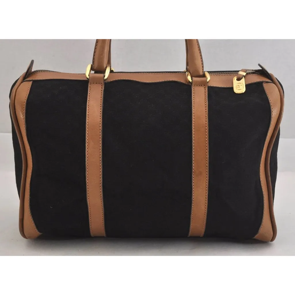 Gucci Black and Tan Boston Bag - Image 3