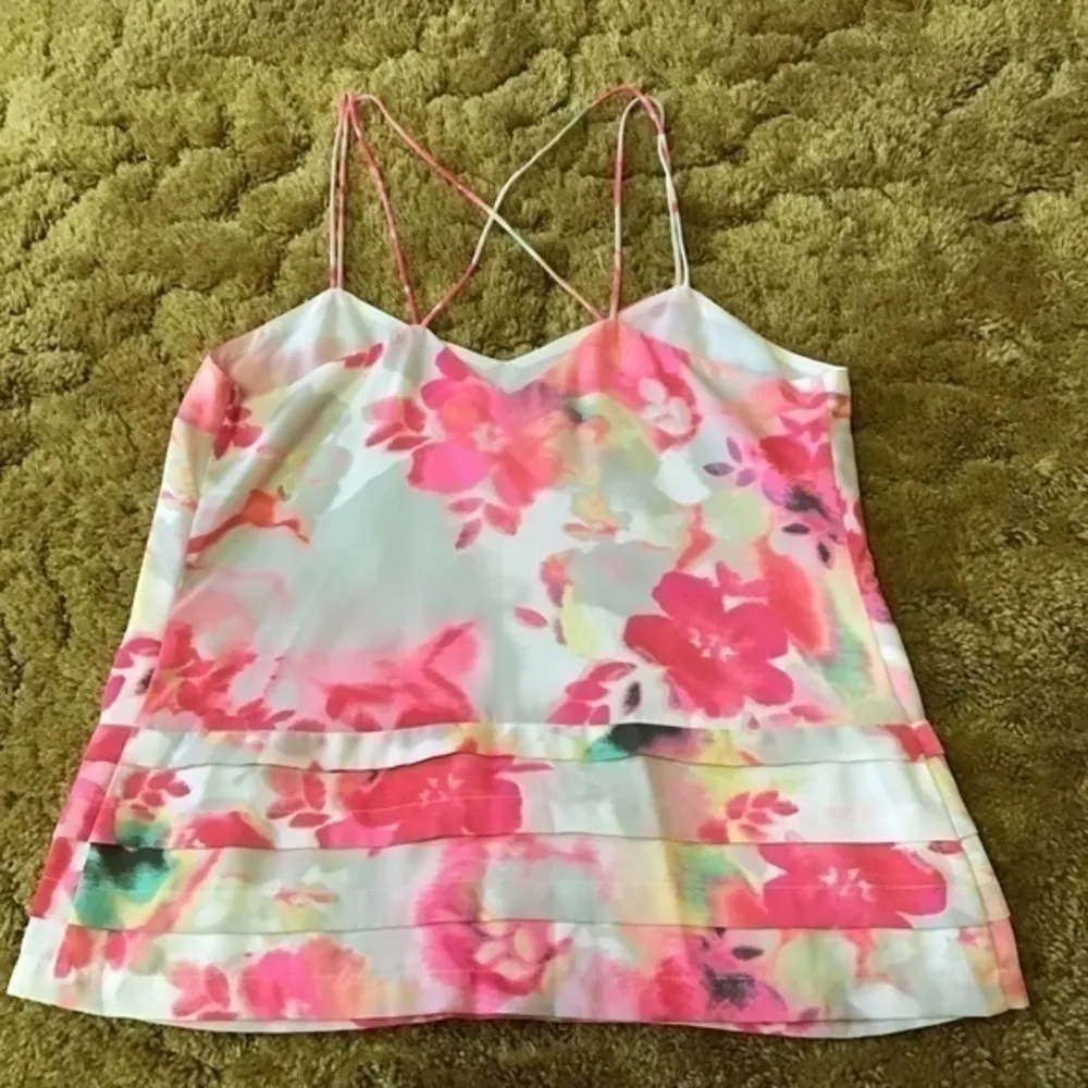 Candie’s Floral Y2K Spaghetti Strap Cami Top Criss Cross Back - Image 6