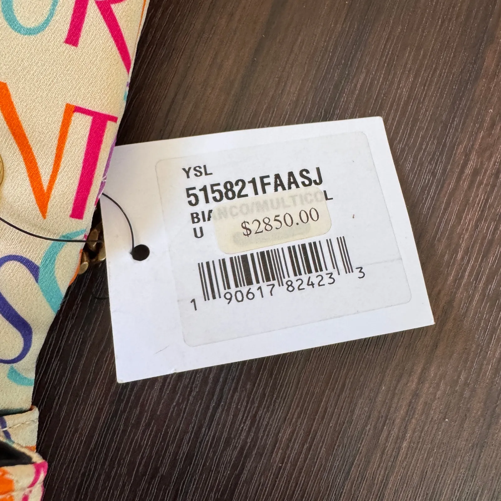 YSL Saint Laurent Jamie Medium Logo Print Quilted Silk Crossbody Handbag - Image 13