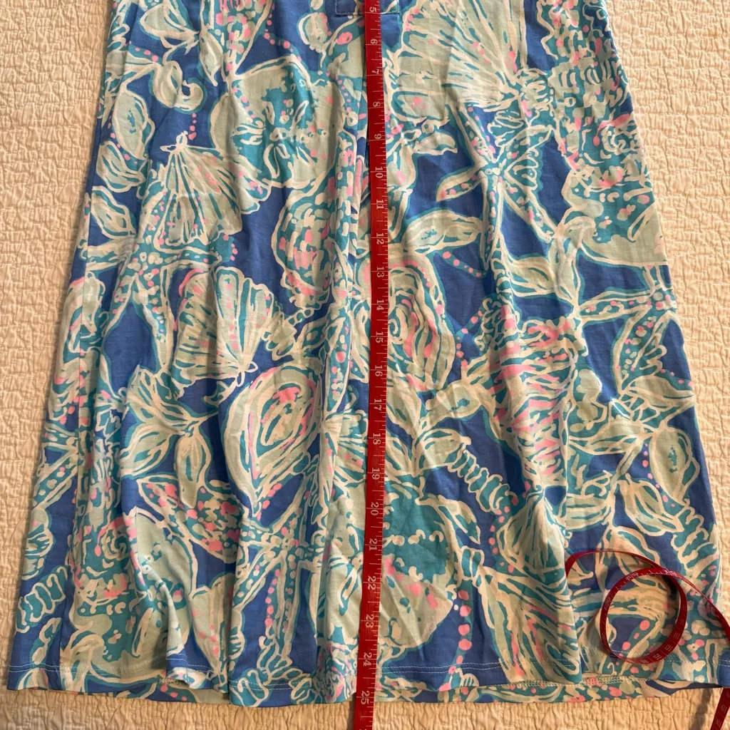 Lilly Pulitzer Amina Cap Sleeve Dress XS Blue Floral Knee Length Casual - Image 7