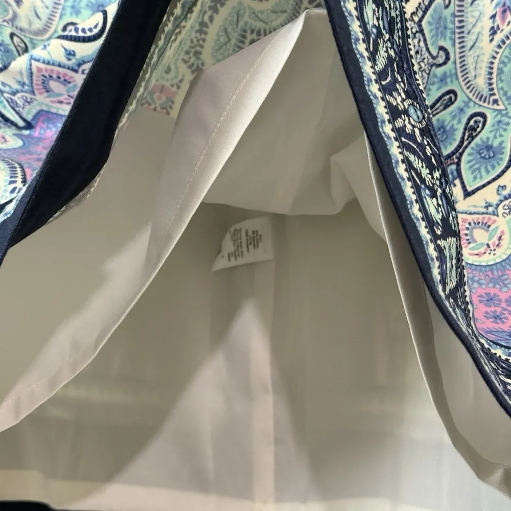 Talbots A-Line Mini Skirt Womens 16P Lavender Blue Paisley Casual Stretch Ladies - Image 5