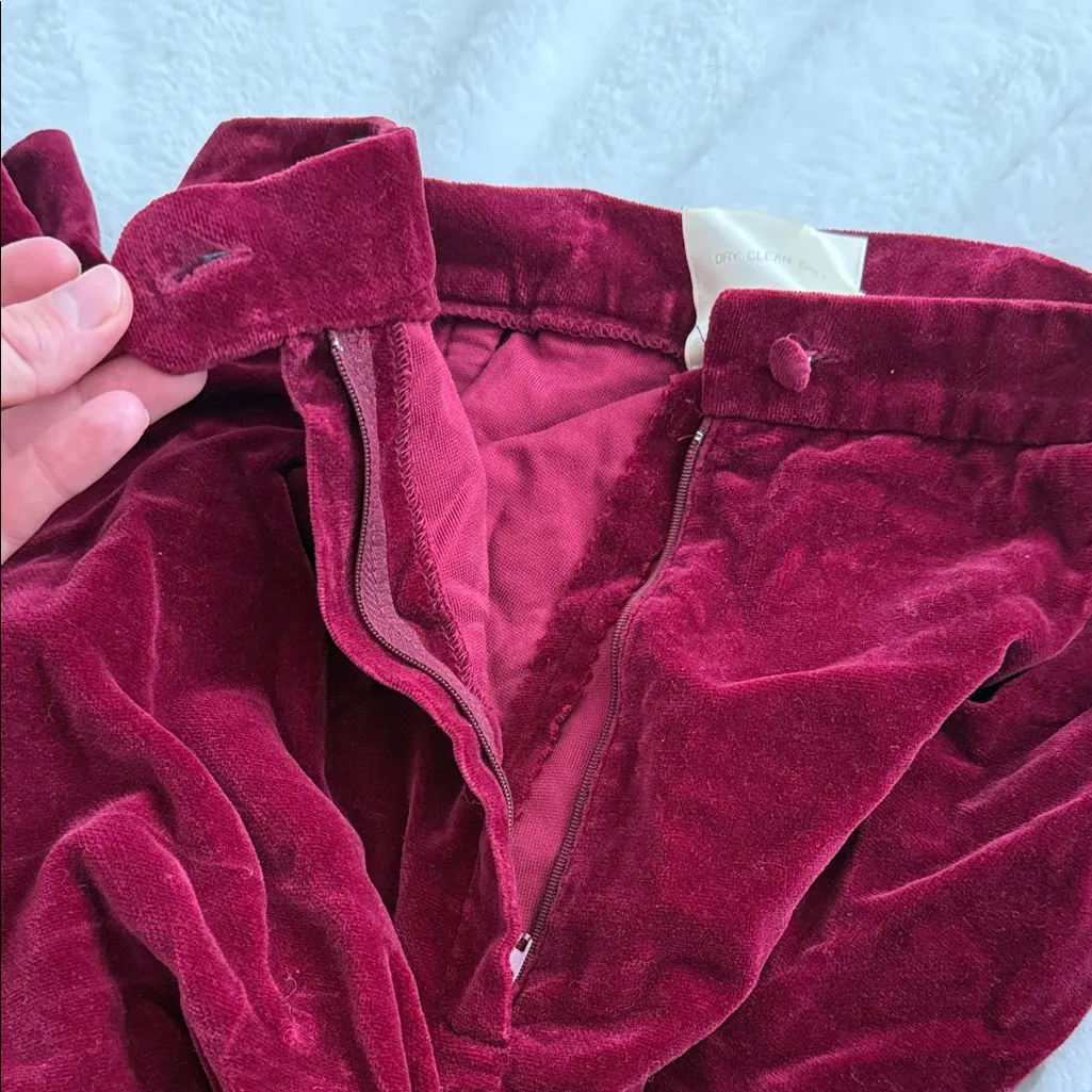 Vintage made in 70s Velvet burgundy wide leg high rise pants Koret of California - Image 5