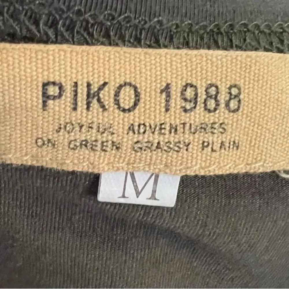 PIKO long sleeve olive green soft bamboo blend swing dress size medium - Image 5