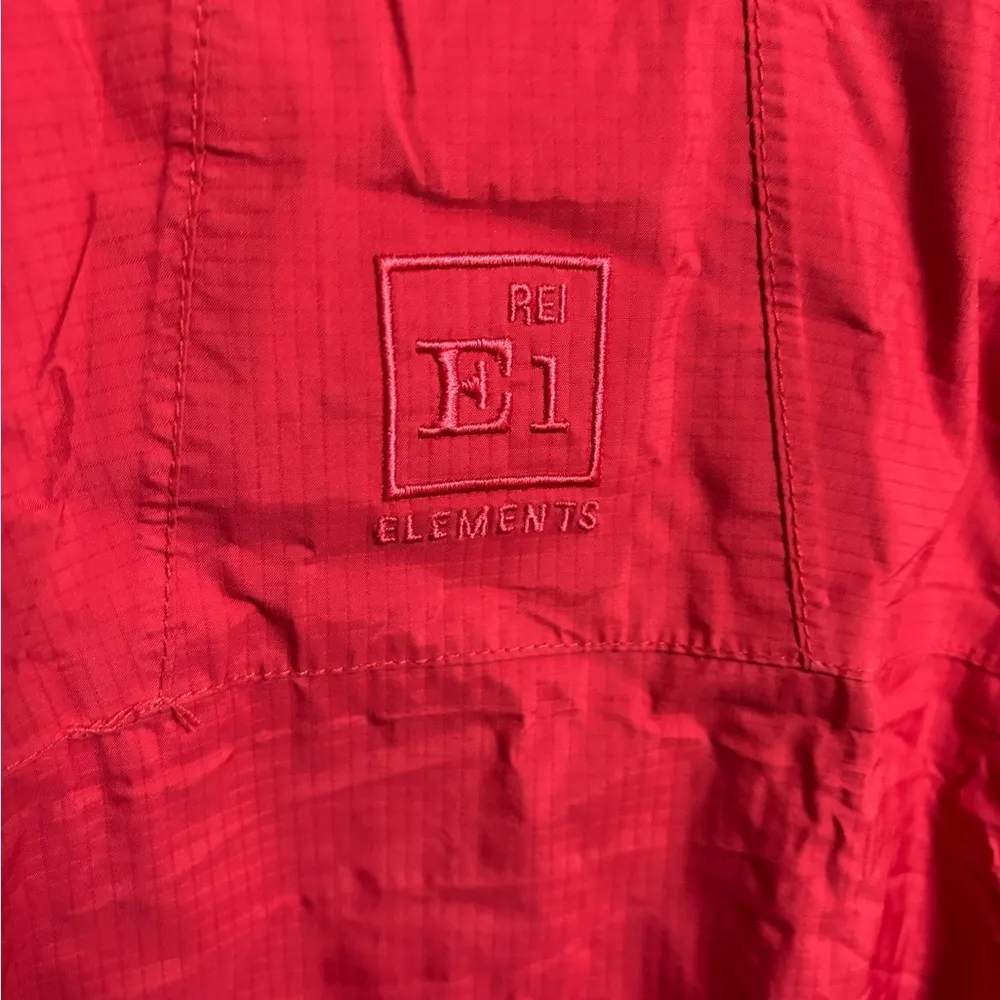 REI Jacket Women’s Size XL Red E1 Elements Full Zip Pockets Hooded Nylon Rain - Image 3
