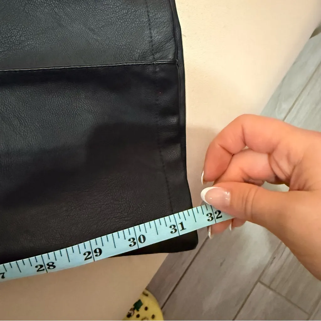 Canvas Faux Leather Pants Black - Image 4