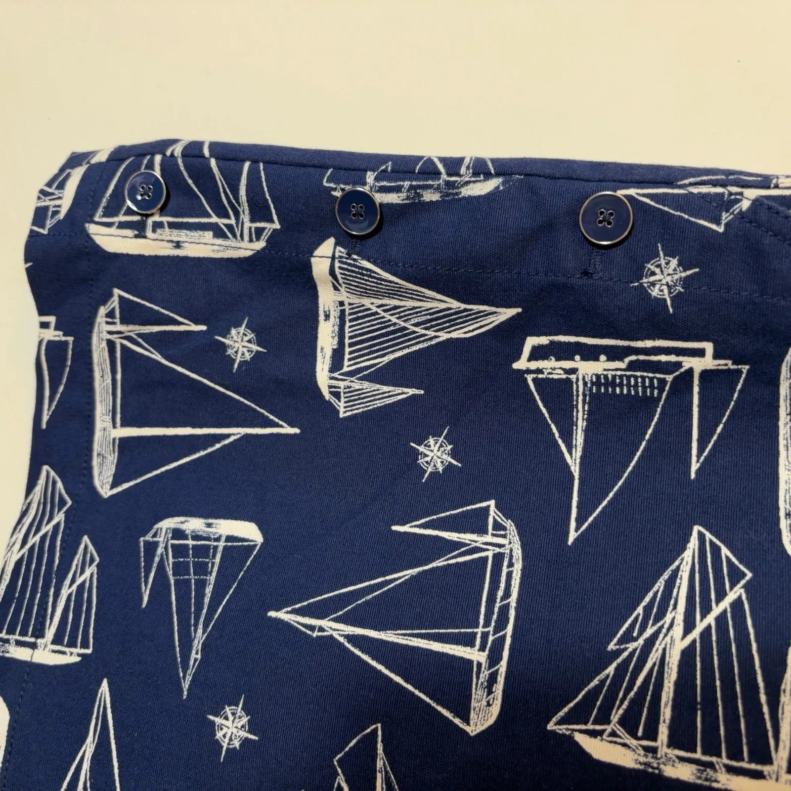 Talbots Women's Nautical Sailboat‎ Print Navy Blue Mini Skirt Size 10 - Image 3