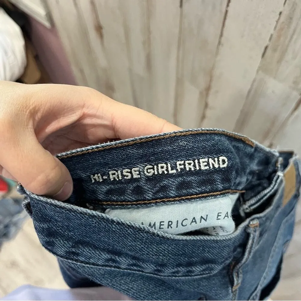 American Eagle Hi Rise Girlfriend Jeans Button Fly High Waisted - Image 6